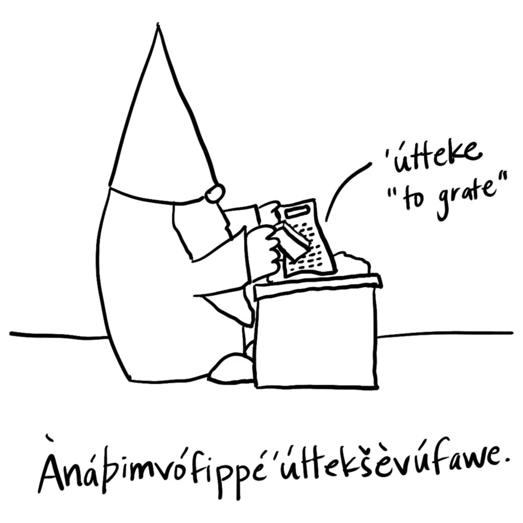 A drawing of a nisse grating butter.